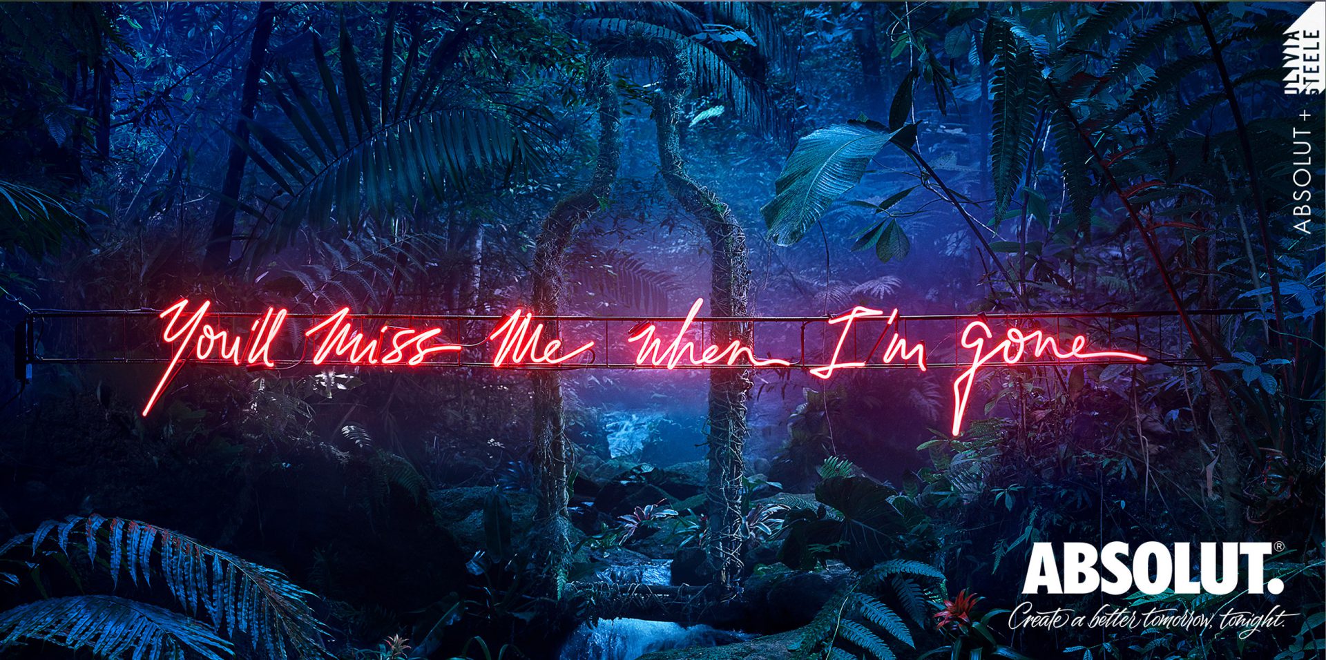 ABSOLUT Vodka’s success and differentiated positioning is based on the brand's pioneering approach to cultivating sustainable dialogues with artists. We initiated and managed the collaboration between the artist Olivia Steele and ABSOLUT Vodka.