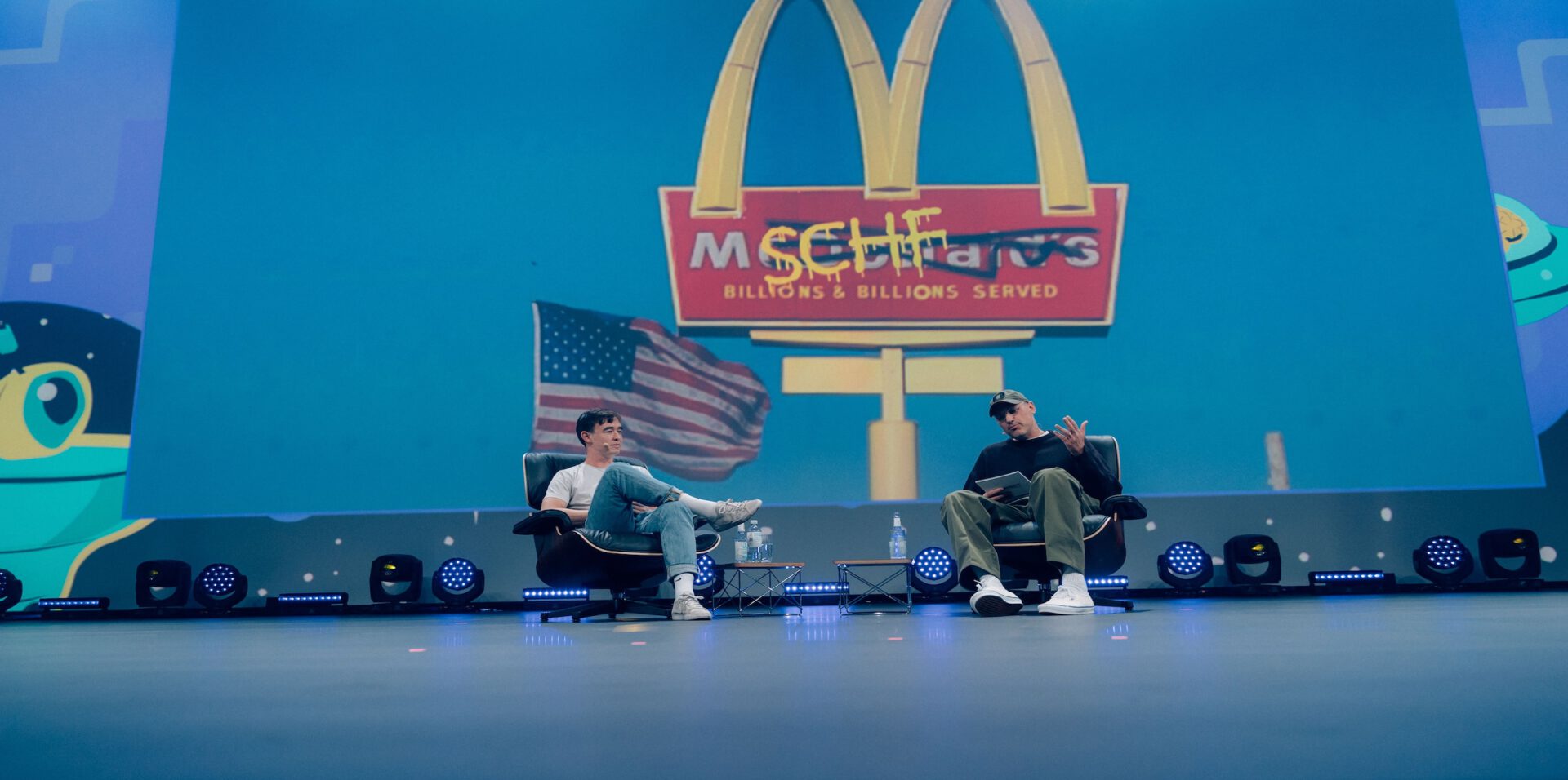 The idea of bringing Gabriel Whaley from the world's hottest ‘Red Chip’ art collective MSCHF to the OMR Festival and having him interviewed by David Fischer, Founder & CEO of the leading international pop culture platform Highsnobiety.